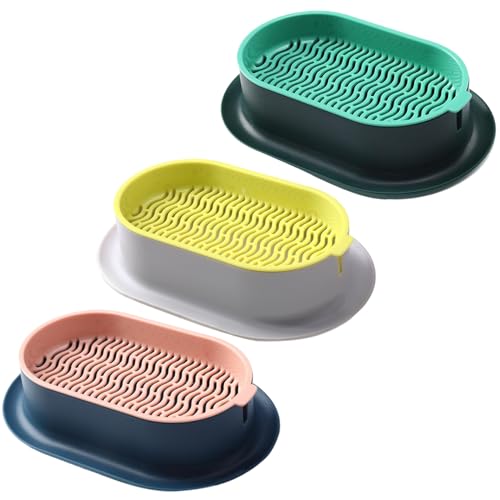 Owddddtnxc 3pcs Katzengras-Pflanzer Abnehmbarer Zweischichtkatze Grassamen Hydroponischer Pflanzer 7.4x4.8 ABS-Kunststoff Samen Sprosatschale Boden freien Pflanzenpflanzkasten Pflanze Kitcat Kitcat von Owddddtnxc