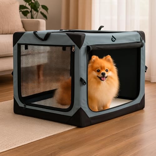 Owleys Faltbare Hundebox - Hundehütte Outdoor Indoor - Faltbare Hundetrage - Tragbar mit Netzfenstern - für mittelgroße Hunde - Groß Owleys Faltbare Hundebox - Hundehütte Outdoor Indoor - Faltbare Hundetrage - Tragbar mit Netzfenstern - für mittelgroße Hunde - Groß von Owleys