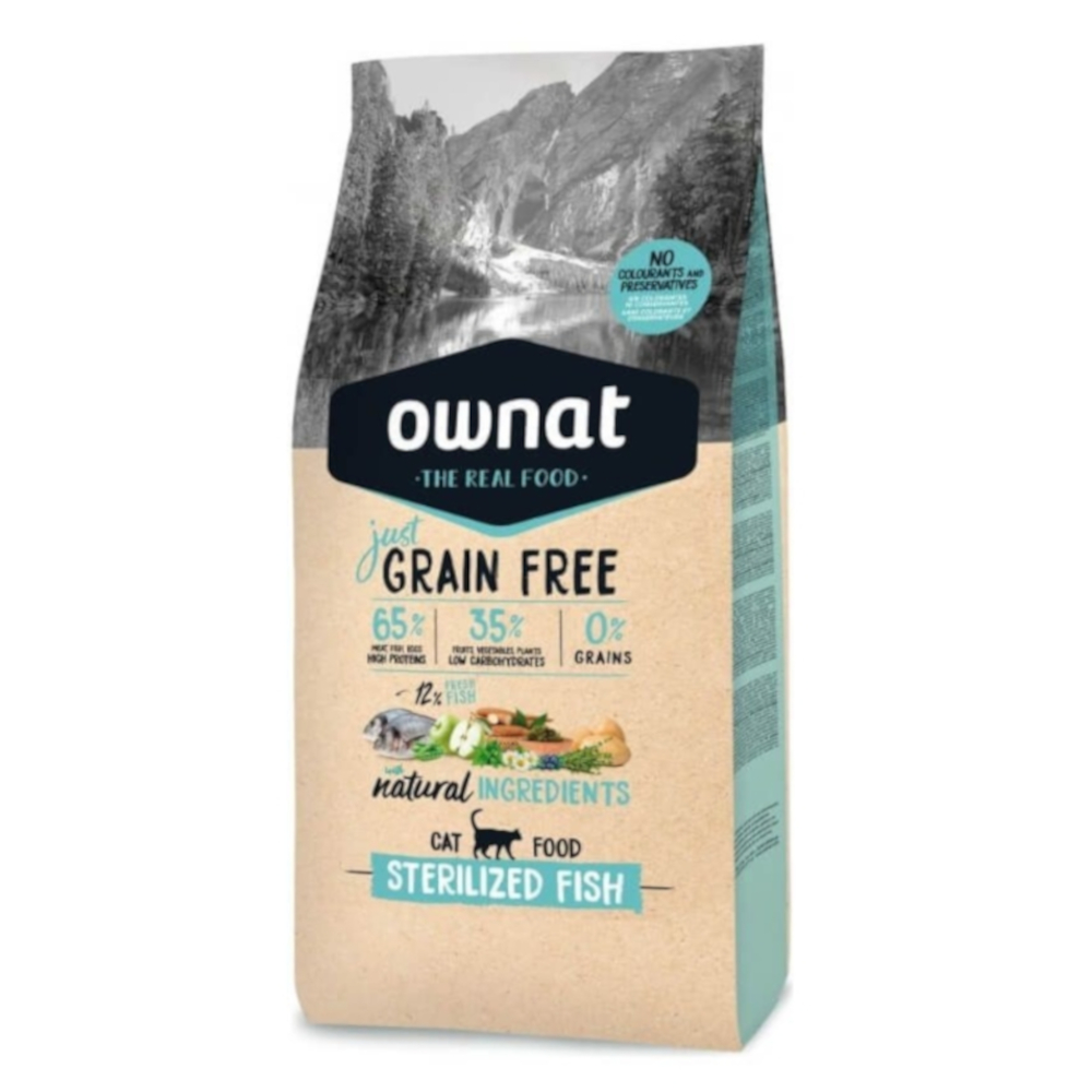 Ownat Cat Just Grain Free Sterilised Fisch - Sparpaket: 2 x 8 kg von Ownat Just Grain Free