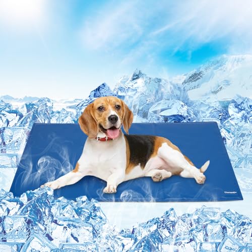 Ownpets 100x60CM große Kühlmatte für Hunde/Katzen, Kühlkissen, Kühl Hundedecke, Ungiftiges Kaltgelpad, Selbstkühlende Matte, Blau Ownpets 100x60CM große Kühlmatte für Hunde/Katzen, Kühlkissen, Kühl Hundedecke, Ungiftiges Kaltgelpad, Selbstkühlende Matte, Blau von Ownpets