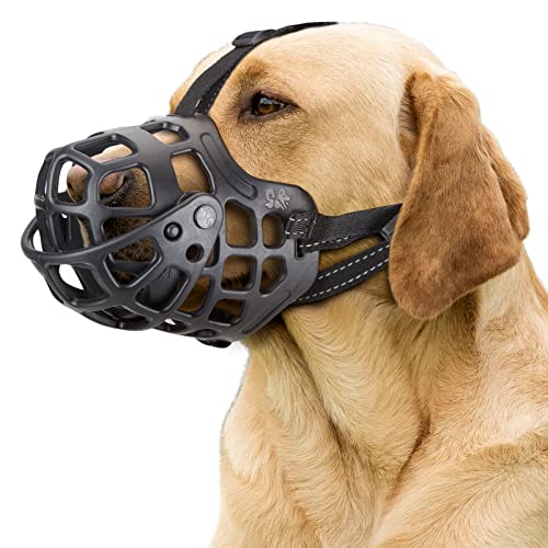 Ownpets Maulkorb Hund, Maulkorb für Große Hunde, Maulkorb Schäferhund, Maulkorb Mittlere Hunde, Silicone Dog Muzzle, Schwarz, XL von Ownpets