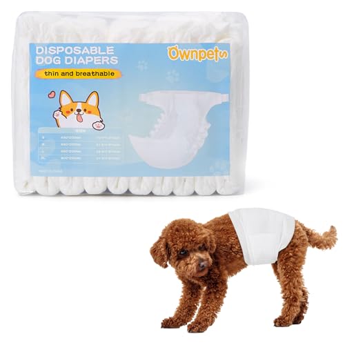 Ownpets Einweg-Hundewindeln, super saugfähig, Auslaufschutz, geeignet für Rüden bei postoperativer Behandlung, erregbarem Urinieren oder Inkontinenz,S,14PCS von Ownpets