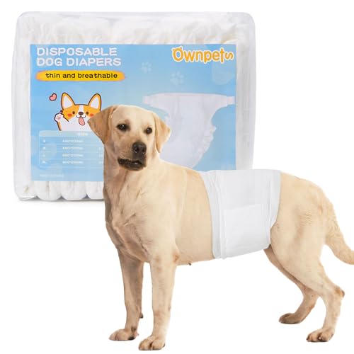 Ownpets Einweg-Hundewindeln, super saugfähig, Auslaufschutz, geeignet für Rüden bei postoperativer Behandlung, erregbarem Urinieren oder Inkontinenz,XL,10PCS von Ownpets