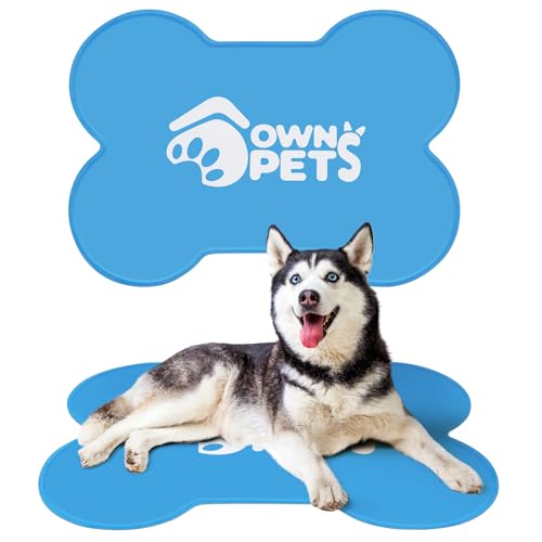 Ownpets Kühlmatte für Hund, Kühldecke Hund, Haustier Kühlkissen, 100x70CM selbstkühlen Hundedecke, Hundekühlmatte, mit Lebensmittelechtes Kühlgel, Kaltgelpad für Katzen und Hunde, Blau von Ownpets