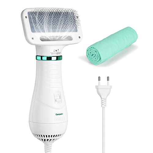 Ownpets Hundefön mit Fellkamm, 2 in 1 Haustier Haartrockner Bürste, Hundetrockner, Temperatur einstellbar(2 Stufen 40 or 60℃), Tierfön Dryer für Hund, Katze oder andere Haustiere, 300W von Ownpets