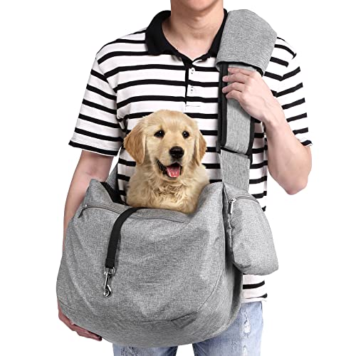 Ownpets Hundetragetasche, Hundetasche bis 11kg, Tragetuch Hund, Hundetasche mit verstellbarem Schultergurt und Fronttasche und Tasche Schulterpolster, 30 cm tief * 46,5 cm breit von Ownpets