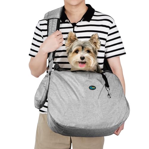 Ownpets Hundetragetasche, Hundetasche bis 11kg, Tragetuch Hund, Hundetasche mit verstellbarem Schultergurt und Fronttasche und Tasche Schulterpolster, 30 cm tief * 46,5 cm breit von Ownpets