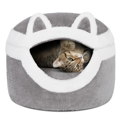 Ownpets Katzenbett Höhle, Katzen Höhle, 3-in-1 abnehmbares Katzenbett, Katzenbett für Indoor, für den Winter, warm, Schlafkissen, mit weichem Kaninchenhaar für Katzen bis 7.7kg,grau Ownpets Katzenbett Höhle, Katzen Höhle, 3-in-1 abnehmbares Katzenbett, Katzenbett für Indoor, für den Winter, warm, Schlafkissen, mit weichem Kaninchenhaar für Katzen bis 7.7kg,grau von Ownpets