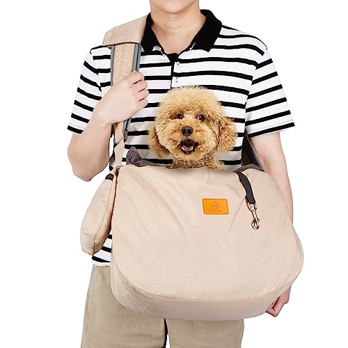 Ownpets Hundetragetasche, Große Hundetasche bis 11kg, Tragetuch Hund, wendbare und freihändige Hundetasche mit verstellbarem Gurt und Schulterpolster für Outdoor von Ownpets