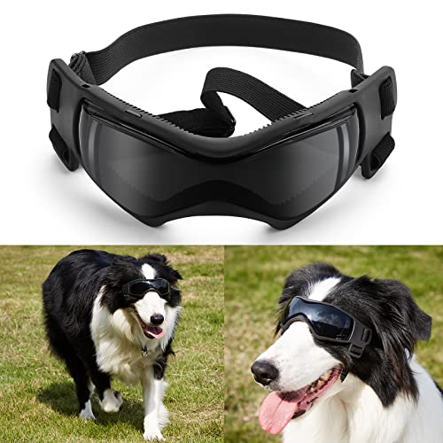 Ownpets Anti-UV Hundebrille, Sonnenbrille, Skibrille, Hund Fliegerbrille für kleine und mittlere Hunde, verstellbar, Sunglasses for Dog,Schwarz von Ownpets
