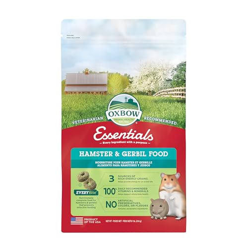 Oxbow Essentials Hamsterfutter und Rennmausfutter, Vitamin- und Mineralstoffreich, tägliche Ernährung für Hamster & Rennmäuse, tierärztliche Formulierung, Kleintierprodukte von Oxbow