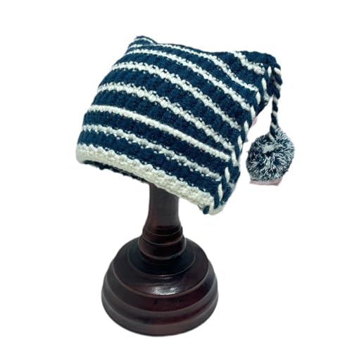 Hochelastische Winddichte Katzenohren Mütze Gestrickte Streifenmuster Mütze Hält Ohr Warm Mütze Baumelnden Pompons Hochelastische Winddichte Katzenohren Mütze Gestrickte Streifenmuster Mütze Hält Ohr Warm Mütze Baumelnden Pompons von Oxxggkao