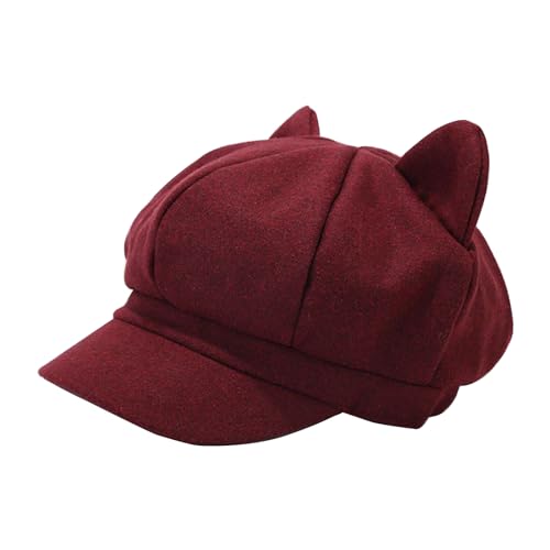 Katzenohrenmütze Erwachsene Modisch Achteckiger InsStyle Fahrermütze Katzenohrenmütze Erwachsene Modisch Achteckiger InsStyle Fahrermütze von Oxxggkao