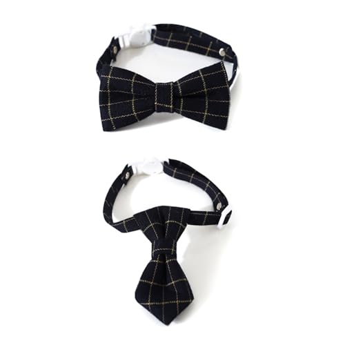Oxxggkao 2pcs Kleine Katzen Kostüm Weihnachtshändlern Breakaway Dog Feiertagsbekleidung Festival Katze Plaids Bowtie Weihnachten Haustier Krawatte Verstellbarer Kragen von Oxxggkao