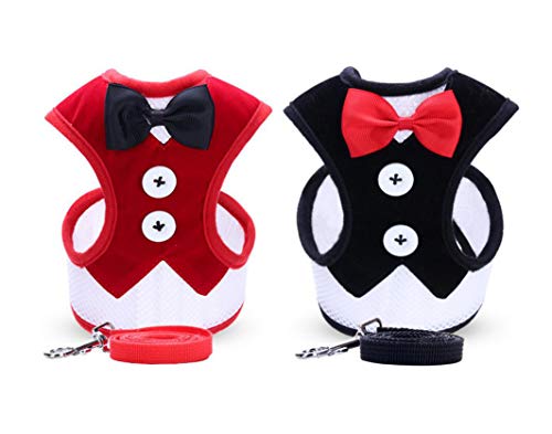 Oyccen 2 Stück Hundegeschirr Mesh Weste Geschirr für Kleine Hund Einstellbarer Brustgeschirr und Leine Set Welpen Katzen Haustier Hochzeitsanzug Oyccen 2 Stück Hundegeschirr Mesh Weste Geschirr für Kleine Hund Einstellbarer Brustgeschirr und Leine Set Welpen Katzen Haustier Hochzeitsanzug von Oyccen