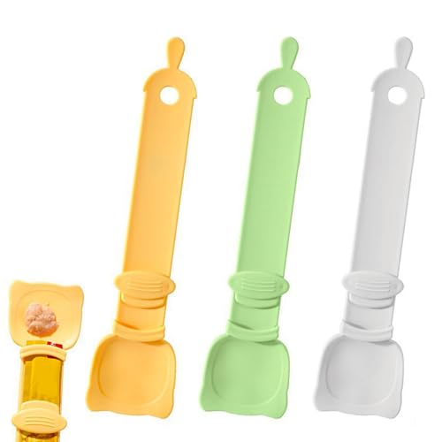3 Stück Katzenfutter Löffel Beige Orange Grün,Katzenlöffel,Silikon-Tierfutterlöffel,Katzenstreifen Quetschlöffel,Multifunktionale Haustier Fütterung Scoop,Für Hunde,Katzen,Haustiere von Oykrueats