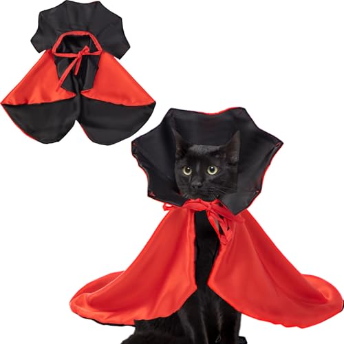 Oytrui Haustierkostüm Cape Red Black Reversible Hunde Katze Cloak Lustige Cosplay -Kostüme Outfit für Party Cosplay Foto Requisite von Oytrui