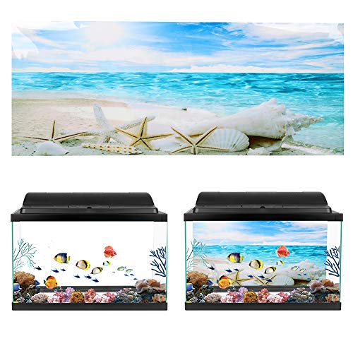 Aquarium Hintergrundbild für Aquarium, 3D-Effekt Sea Star Paintings Poster, Unterwasser Wandtattoo Dekoration PVC Kleber Aufkleber(61 * 41cm) von Naroote