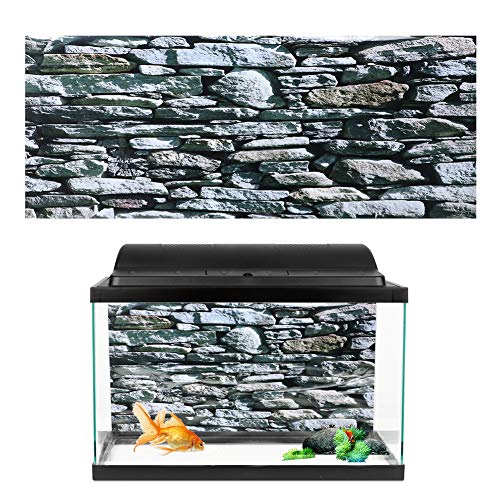 Oyunngs Aquarium Hintergrundbild für Aquarium, 3D-Effekt Steinmauer Gemälde Poster, Unterwasser Wandtattoo Dekoration PVC Kleber Aufkleber(61 * 41cm) von Oyunngs