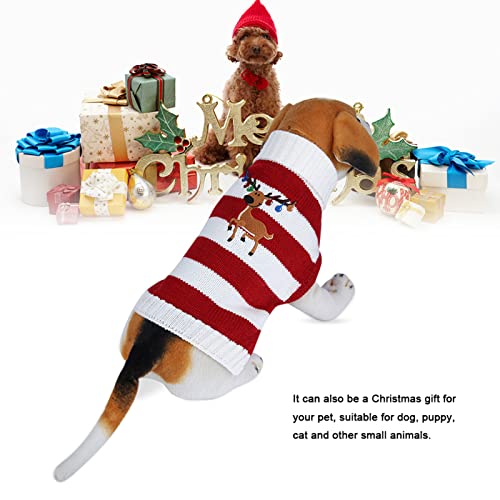 Ozgkee Modischer Warmer Pullover für Haustiere, Niedliche Streifenkleidung, Wintermantel für Katzen und Hunde für Weihnachten (Rot) von Ozgkee
