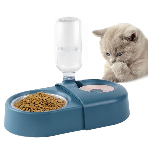 Oziral Fressnäpfe für Katzennapf, Hunde, Automatischer Wasserflasche, gekippter erhöhter Wassernapf für Kleine und Mittelgroße Hunde und Katzen von Oziral