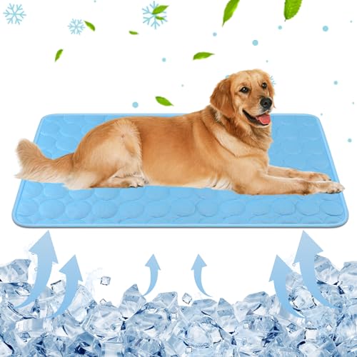 Oziral Kühlmatte für Hund aus Eisseide, Haustier Kühlmatte Dog Cooling Mat Haustier Eismatte Selbstkühlende Matte Hunde & Katzen Kühl Hundedecke Kaltgelpad Haustier Matte für Kisten (50 * 40CM) von Oziral