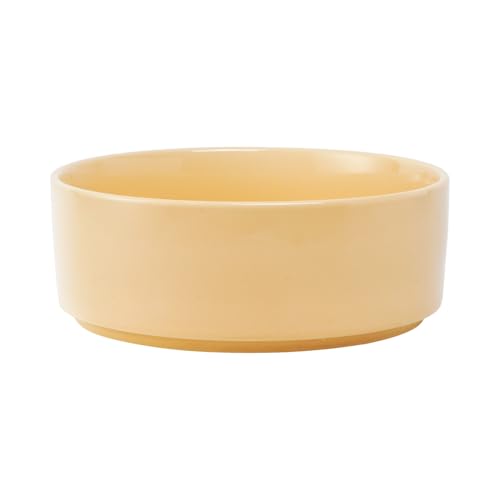 P-ZOONPE Keramik Hundenapf, rutschfeste Hundenäpfe Medium Large Sized Dog, Porzellan Pet Bowl für Futter und Wasser, 1,701.0 g Schwerer Hund Wassernapf, rutschfest und leicht zu reinigen (Hellgelb) von P-ZOONPE