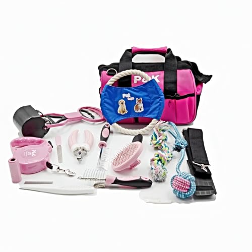 P & K 15-teiliges Tierpflege- & Spielset in Pink | Hundeleine, Spielzeug, Kotgreifer, Bürste & mehr | Ideal für Pflege, Training, Spaziergänge & Spaß mit Ihrem Hund | Perfekt für Hundeliebhaber*innen P & K 15-teiliges Tierpflege- & Spielset in Pink | Hundeleine, Spielzeug, Kotgreifer, Bürste & mehr | Ideal für Pflege, Training, Spaziergänge & Spaß mit Ihrem Hund | Perfekt für Hundeliebhaber*innen von P & K