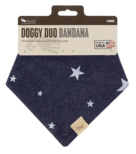 P.L.A.Y. Doggy Duo Hundehalstuch für mittelgroße und große Hunde, wendbar, für mittelgroße und große Hunde, aus 100 % Baumwoll-Leinen, einfach zu binden, maschinenwaschbar, Braun von P.L.A.Y. PET LIFESTYLE AND YOU