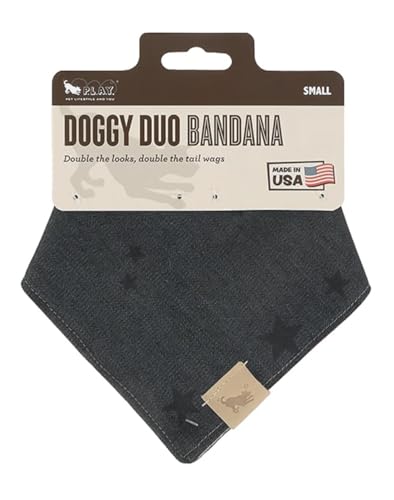 P.L.A.Y. Doggy Duo wendbares Hundehalstuch für XS und kleine Hunde, passend für Halsumfang bis 38,1 cm, aus 100 % Baumwoll-Leinen, einfach zu binden, maschinenwaschbar, Rot von P.L.A.Y. PET LIFESTYLE AND YOU