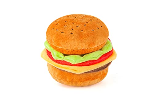P.L.A.Y. Pet American Classic Plush - Hamburger. Handgefertigte Handwerkskunst mit dreifach vernähten Kanten sorgt für lange Haltbarkeit von P.L.A.Y. – Pet Lifestyle & You