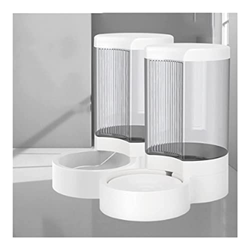 Automatischer Futterspender für Hunde und Wasserspender, selbstfütterend, für kleine, mittelgroße Haustiere, Katzen, Hunde, Kätzchen, Welpen, Haustiere, Wasserspender (Farbe: Rot) (Weiß) von P9IDEDFH