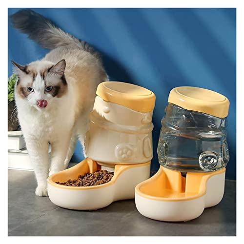 Brunnen Automatischer Tierfutterspender und Wasserspender Hund Set 3,2L Kein Verschütten Wasserspender und Futterspender für kleine mittelgroße Hunde Haustiere Haustier Wasserspender von P9IDEDFH