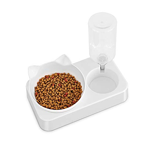 Dual Port Pet Bowl Dog Cats Automatic Water Dispenser Feeder Bowl Double Utensils Pet Puppy Drinking Water Feeding Supplies von P9IDEDFH