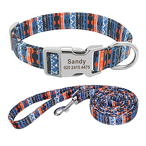 Haustier-Fliege, personalisierbares Haustierhalsband, Nylon, personalisierbar, für Hunde, Welpen, Welpen, Halsband für kleine, mittelgroße und große Hunde (Farbe: Grün 3, Größe: L) (Blau 1 Medium) von P9IDEDFH