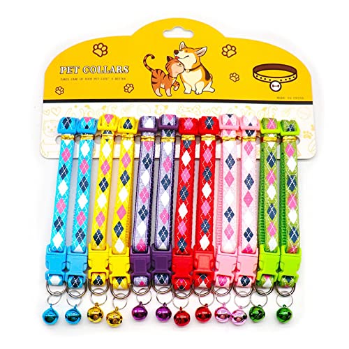 Haustierfliege, 12 Stück, Hundehalsband mit Glöckchen, zart, Sicherheit, lässig, Nylon, für Hunde und Katzen, Umhängeband, Camouflage, verstellbar, Haustier-Hundezubehör (Farbe: wie abgebildet 9) (wie Haustierfliege, 12 Stück, Hundehalsband mit Glöckchen, zart, Sicherheit, lässig, Nylon, für Hunde und Katzen, Umhängeband, Camouflage, verstellbar, Haustier-Hundezubehör (Farbe: wie abgebildet 9) (wie von P9IDEDFH