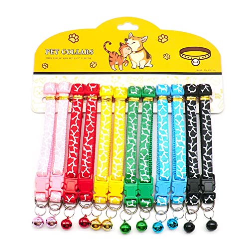 Haustierfliege, 12 Stück, Hundehalsband mit Glöckchen, zart, Sicherheit, lässig, Nylon, für Hunde und Katzen, Umhängeband, Camouflage, verstellbar, Haustier-Hundezubehör (Farbe: wie abgebildet 9) (wie Haustierfliege, 12 Stück, Hundehalsband mit Glöckchen, zart, Sicherheit, lässig, Nylon, für Hunde und Katzen, Umhängeband, Camouflage, verstellbar, Haustier-Hundezubehör (Farbe: wie abgebildet 9) (wie von P9IDEDFH