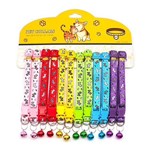 Haustierfliege, 12 Stück, Hundehalsband mit Glöckchen, zart, Sicherheit, lässig, Nylon, für Hunde und Katzen, Umhängeband, Camouflage, verstellbar, Haustier-Hundezubehör (Farbe: wie abgebildet 6) (wie Haustierfliege, 12 Stück, Hundehalsband mit Glöckchen, zart, Sicherheit, lässig, Nylon, für Hunde und Katzen, Umhängeband, Camouflage, verstellbar, Haustier-Hundezubehör (Farbe: wie abgebildet 6) (wie von P9IDEDFH