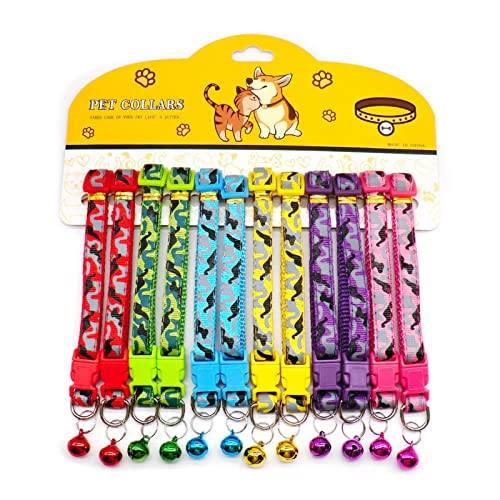 Haustierfliege, Hundehalsband mit Glöckchen, zart, Sicherheit, lässig, Nylon, für Hunde und Katzen, Umhängeband, Camouflage, verstellbar, Haustier-Hundezubehör (Farbe: wie abgebildet 6) (wie von P9IDEDFH