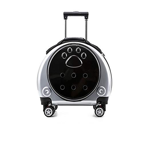 Haustiertasche, tragbare Hundetasche, multifunktional, atmungsaktiv, Doppelzweckschlingen (Silber, 44 x 35 x 37,5 cm) von P9IDEDFH