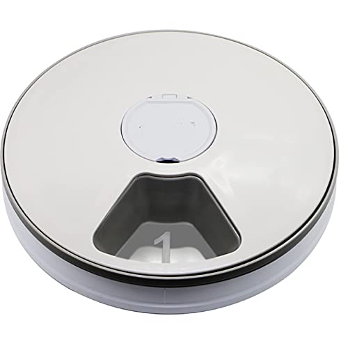 Massagekissen, runder Timing-Futterstation, automatischer Futterspender für Haustiere, 6 Mahlzeiten, 6 Gitter, elektrischer Trockenfutterspender, 24 Stunden Futterspender für Haustiere (Farbe: A) von P9IDEDFH