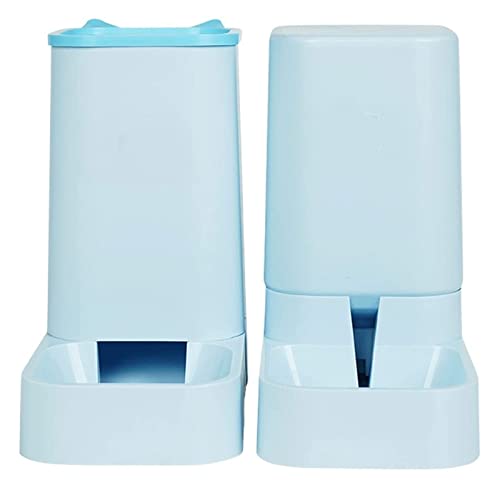 Unplugged Pet Feeder Wasserspender Zubehör Set Automatischer Futterspender Katzenfutter Hund Wassernapf und Automatischer Katzenfutterspender Haustier Futterspender Wasserspender Katzenbrunnen (Blau) von P9IDEDFH