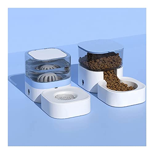 Wasserspender, 2 Stück, automatischer Katzenfutterspender und Wasserspender im Set, unplugged Feed Water Pet Supplies für kleine, mittelgroße Hunde, Haustiere, Kapazität 1,8 l Katzenbrunnen von P9IDEDFH