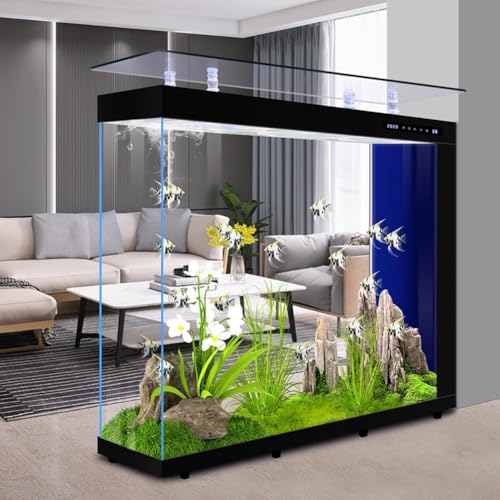 PA-DABAOO 68-Gallonen-Aquarium, Großes Smart-Aquarium Mit EIN-klick-Entwässerung, Robustes Fischglas, Seitliches Filtersystem, Luxuriöses Vertikales Aquarium, Glasbar,A von PA-DABAOO