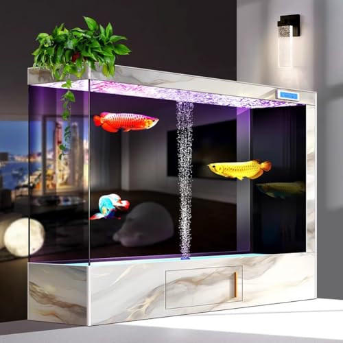 PA-DABAOO Aquarium-Set Mit 76 Gallonen-LED-Beleuchtung, Versteckte Sauerstoffzufuhr, Großes Luxus-Aquarium Aus Glas, Touchscreen, Großes Glas-Fischglas, One-Touch-Entwässerung Mit Stauraum,B PA-DABAOO Aquarium-Set Mit 76 Gallonen-LED-Beleuchtung, Versteckte Sauerstoffzufuhr, Großes Luxus-Aquarium Aus Glas, Touchscreen, Großes Glas-Fischglas, One-Touch-Entwässerung Mit Stauraum,B von PA-DABAOO