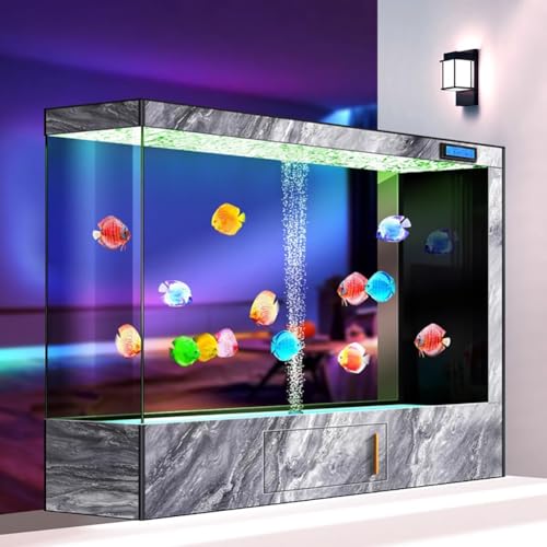 PA-DABAOO Aquarium-Set Mit 76 Gallonen-LED-Beleuchtung, Versteckte Sauerstoffzufuhr, Großes Luxus-Aquarium Aus Glas, Touchscreen, Großes Glas-Fischglas, One-Touch-Entwässerung Mit Stauraum,F PA-DABAOO Aquarium-Set Mit 76 Gallonen-LED-Beleuchtung, Versteckte Sauerstoffzufuhr, Großes Luxus-Aquarium Aus Glas, Touchscreen, Großes Glas-Fischglas, One-Touch-Entwässerung Mit Stauraum,F von PA-DABAOO