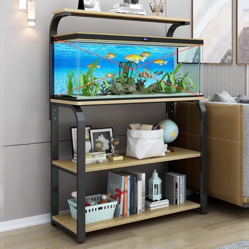 PA-DABAOO Großer Aquariumständer, Robuster Metall-Aquariumständer, Höhenverstellbar, Multifunktionales Lagerregal, Stabiler Metallrahmen, Mehrschichtiges Design, Mehr Stauraum,E von PA-DABAOO