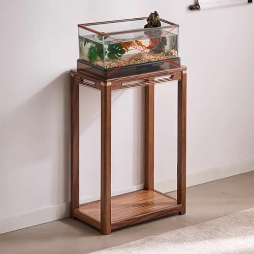 PA-DABAOO Walnuss-Aquariumständer, Retro-Aquariumständer, Ausstellungsständer Für Schildkrötenbecken, 2-Stöckiger Terrariumständer Für Das Home Office,50 * 30 * 75cm von PA-DABAOO