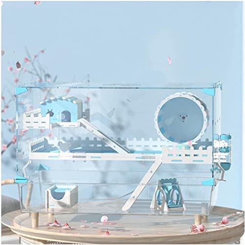 Hamsterkäfig Full Clear Crystal Palace Castle Cage Erhöhtes klares Chassis Hamsterkäfig House Home Indoor Pet Cage von PAASHE