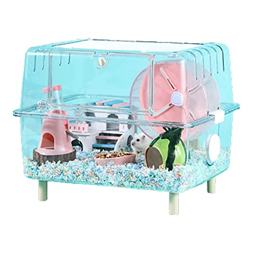 Hamsterkäfig Vollständig klarer Panorama-Oberlicht-Luxus-Villa-Käfig kann DIY Pet Cage Double Lock Design Hamster Nest von PAASHE